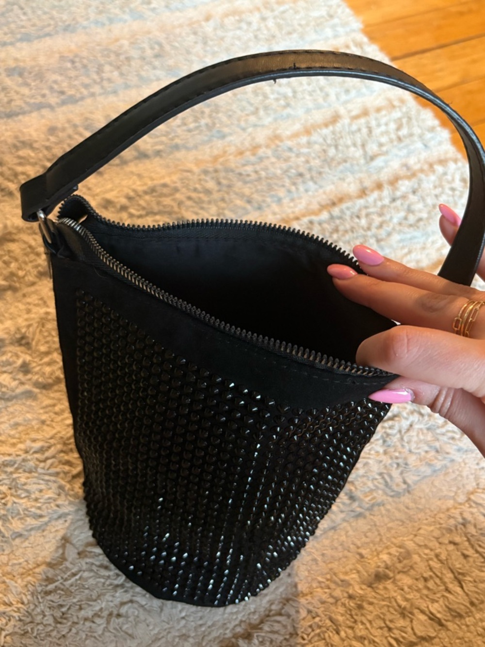 Mini Rinestone Bucket Bag - Picture 3 of 5